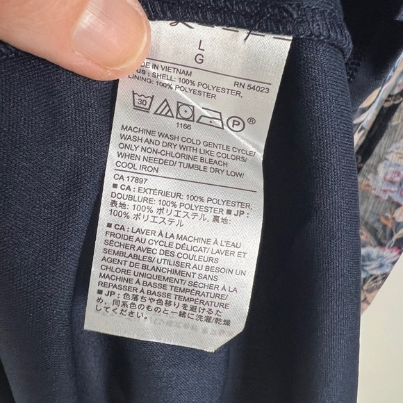 NEW Banana Republic Women's Navy Multi Floral Chiffon Midi Dress Feminine Boho - Picture 15 of 15